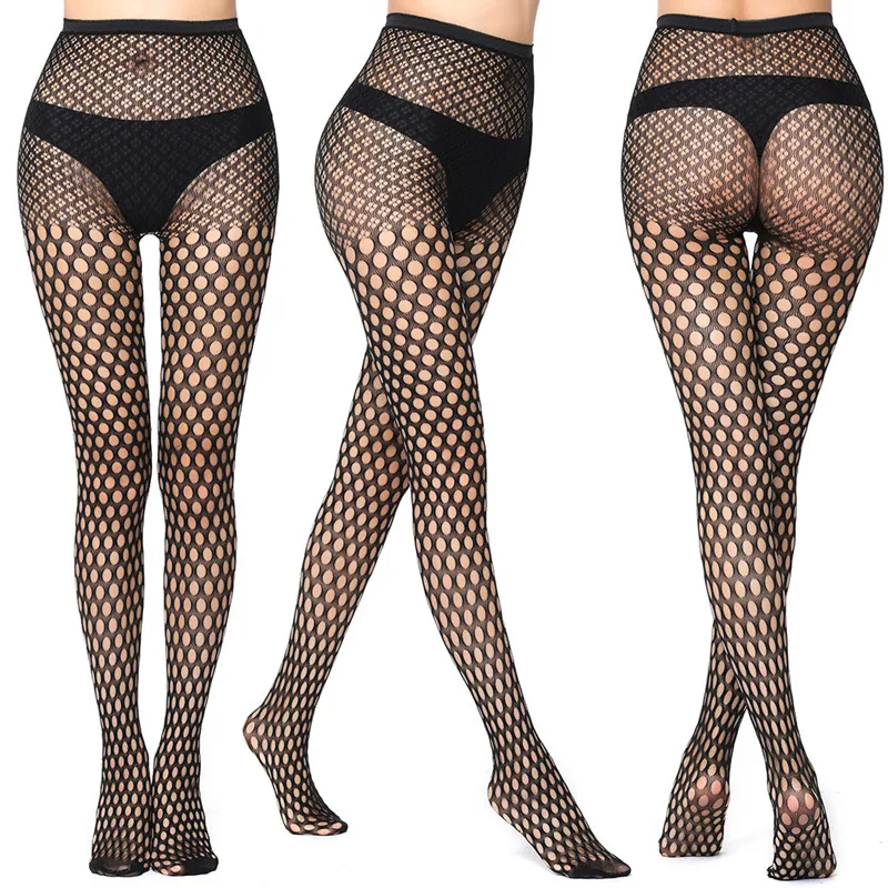 

Female Mesh Hollow Out Sexy Pantyhose Black Fishnet Stockings Women Tights Stocking Slim Club Party Hosiery Without Underwear