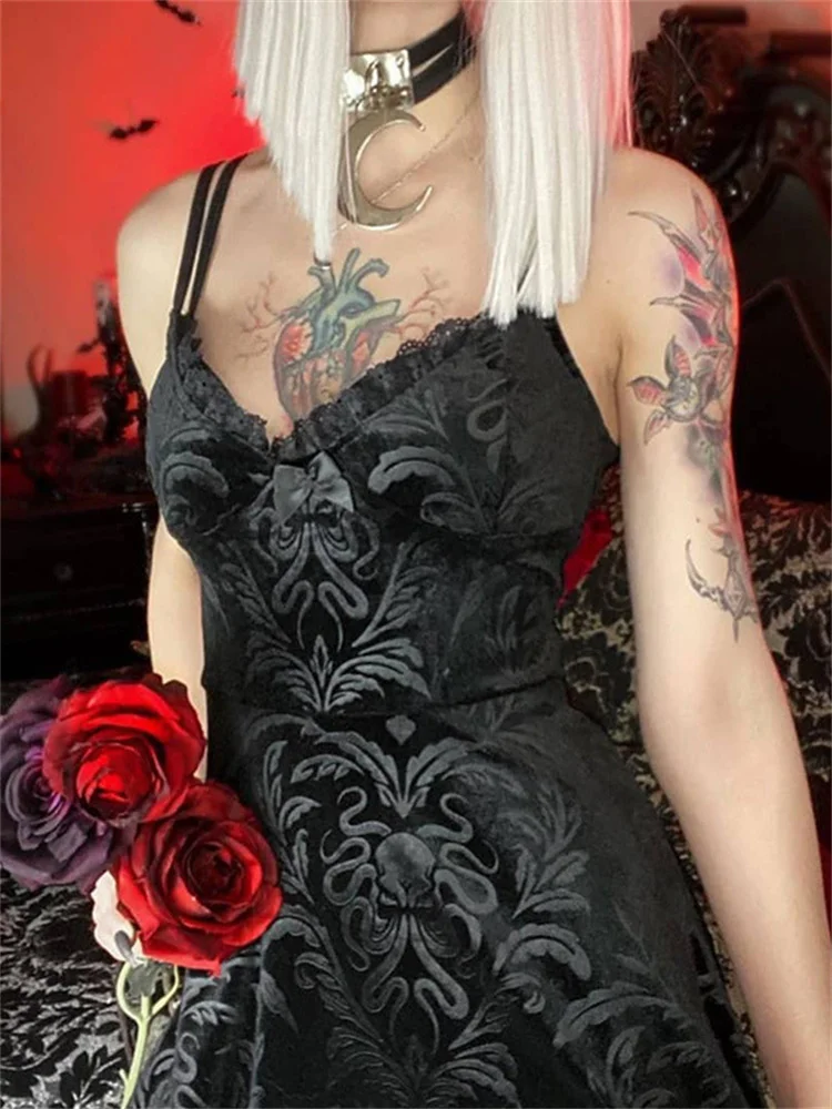 

Dark Gothic Sexy Bandage Black Dress Fashion 2022 Spring Summer New Mini Dress Women's Summer Sundresses Urban Female Clothing