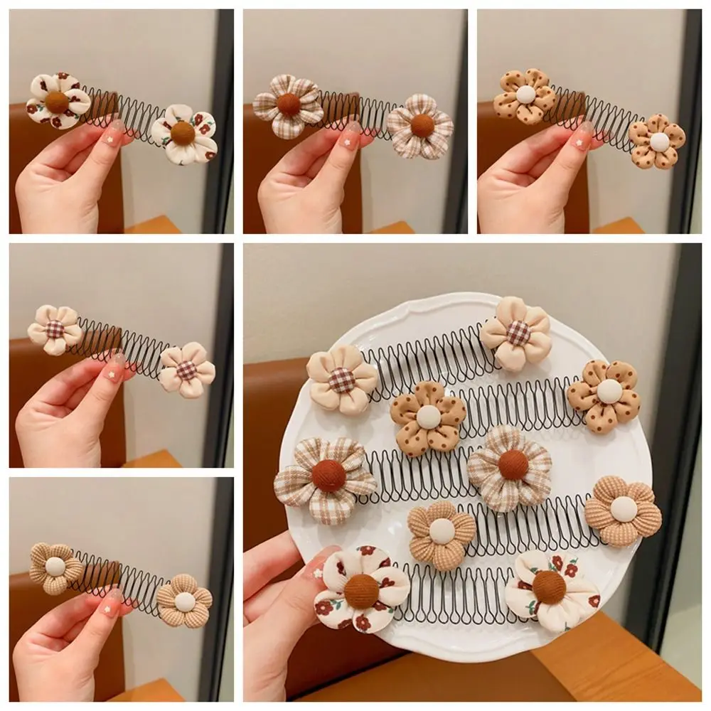 

Flower U Shape Hair Styling Comb Fixed Combs Lattice Invisible Extra Hair Holder Korean Style Headwear Curve Needle Bangs Party