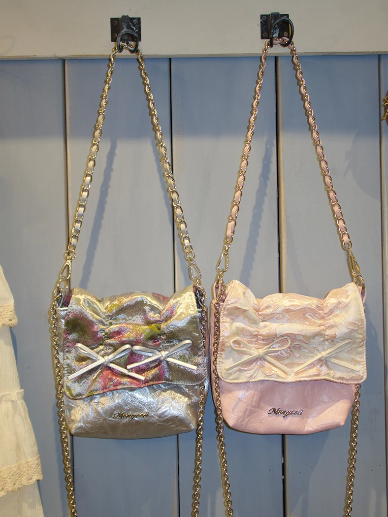 Monyeeii Mengye Cloud Sweet Flower Bow Балетная сумка с откидной крышкой под мышками Сумка на