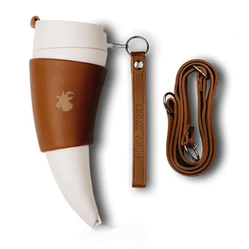 

Термос-кружка из металла с козьими рогами