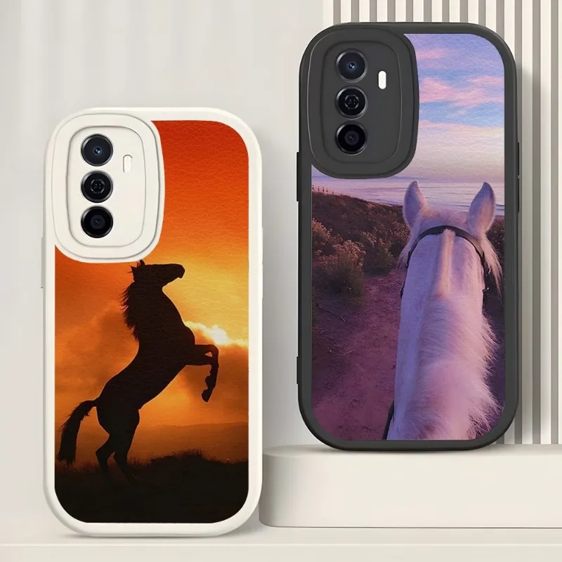 

Чехол для телефона с изображением лошади животного для Xiaomi 13 10 10S 11 11PRO Redmi 9A Note10 11 Pro Poco, кожаный чехол