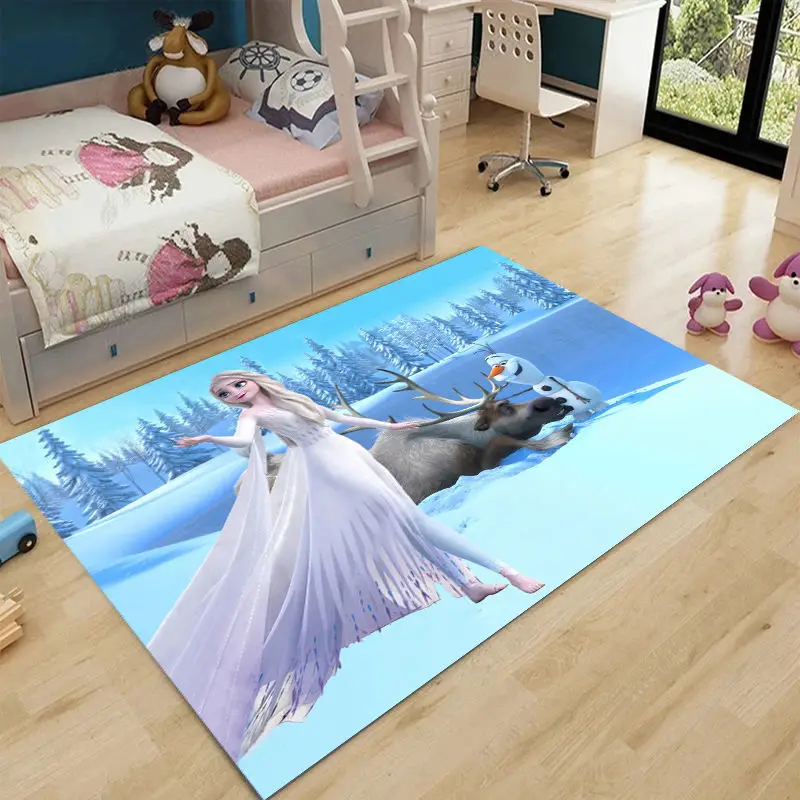 

Disney Anna Elsa Rug Children's Rug Decoration Home Lounge Rug Cartoon Children's Room Bedside Rug Living Room Bedroom Floor Mat