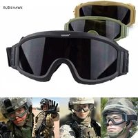 usmc military army goggles outdoor hunting shooting glasses motorcycle windproof paintball cs wargame goggles 3 lens