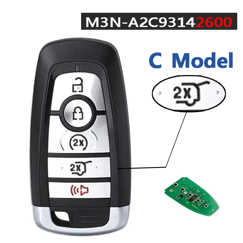 

Чип KEYECU 902 МГц ID49 M3N-A2C 93142600 Умный дистанционный брелок для Ford Edge Mustang Lincoln Navigator Nautilus Aviator Corsair