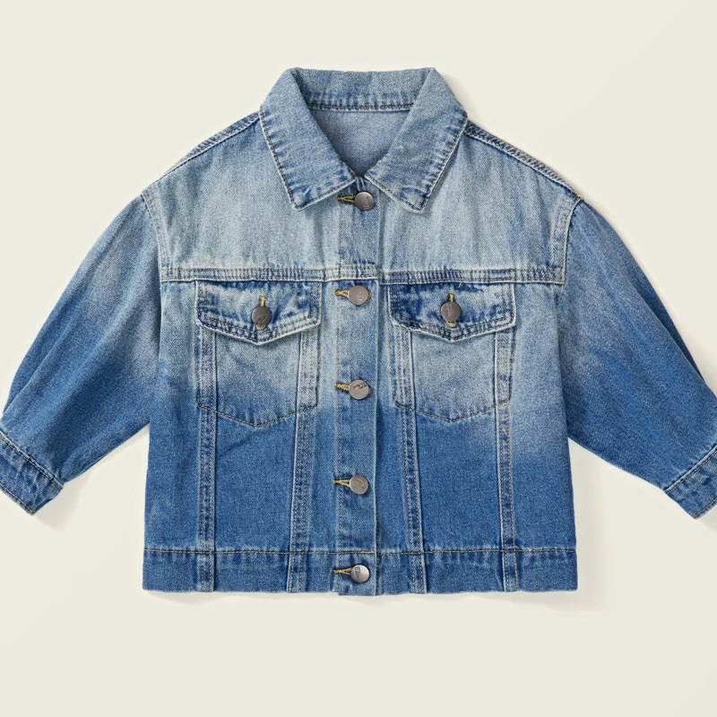 

Джинсовая куртка с длинным рукавом для девочек 2-7 лет