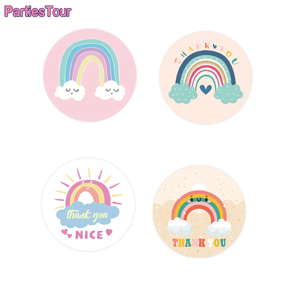 

500pcs Rainbow Sticker Rainbow Label for Gift Bag Candy Packing box wedding Baby Shower supplies kids Birthday party Decoration
