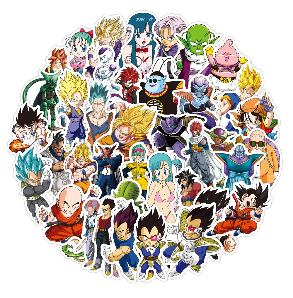 

100 Pcs Dragon Ball Stickers Skateboard Guitar Suitcase Motorcycle Graffiti DIY Kids Saiyan Goku Sticker