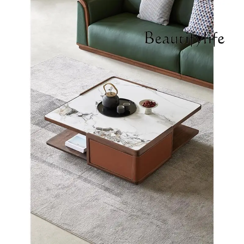 Итальянский минималистичный журнальный столик из черного ореха