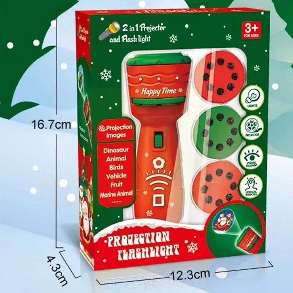 

2022 Creativity Flashlight Christmas Projector Realistic Tree Patterns Christmas Education Toy Santa Gift E3b6