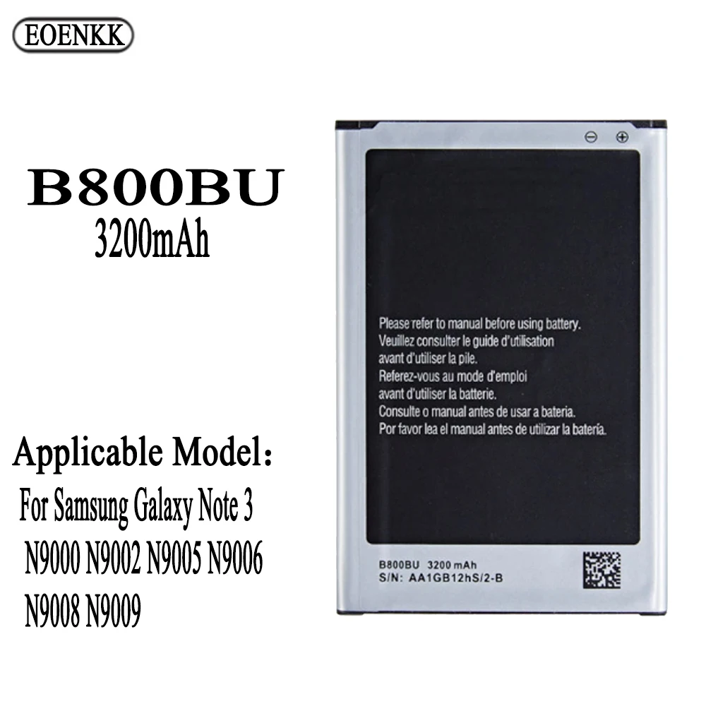 B800BU Battery For Samsung Galaxy Note 3 N900 N9002 N9005 N9006 N9008 B800BC N900P N900R4 N900S N900T Original Capacity Batterie
