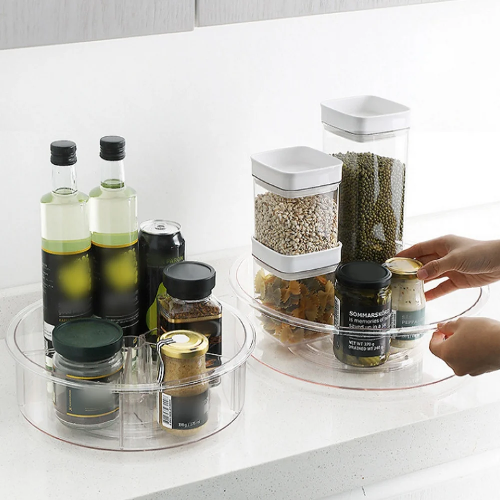 

Полка для хранения для ванной комнаты, настольный вращающийся лоток для хранения косметики, многофункциональный прозрачный органайзер, ко...