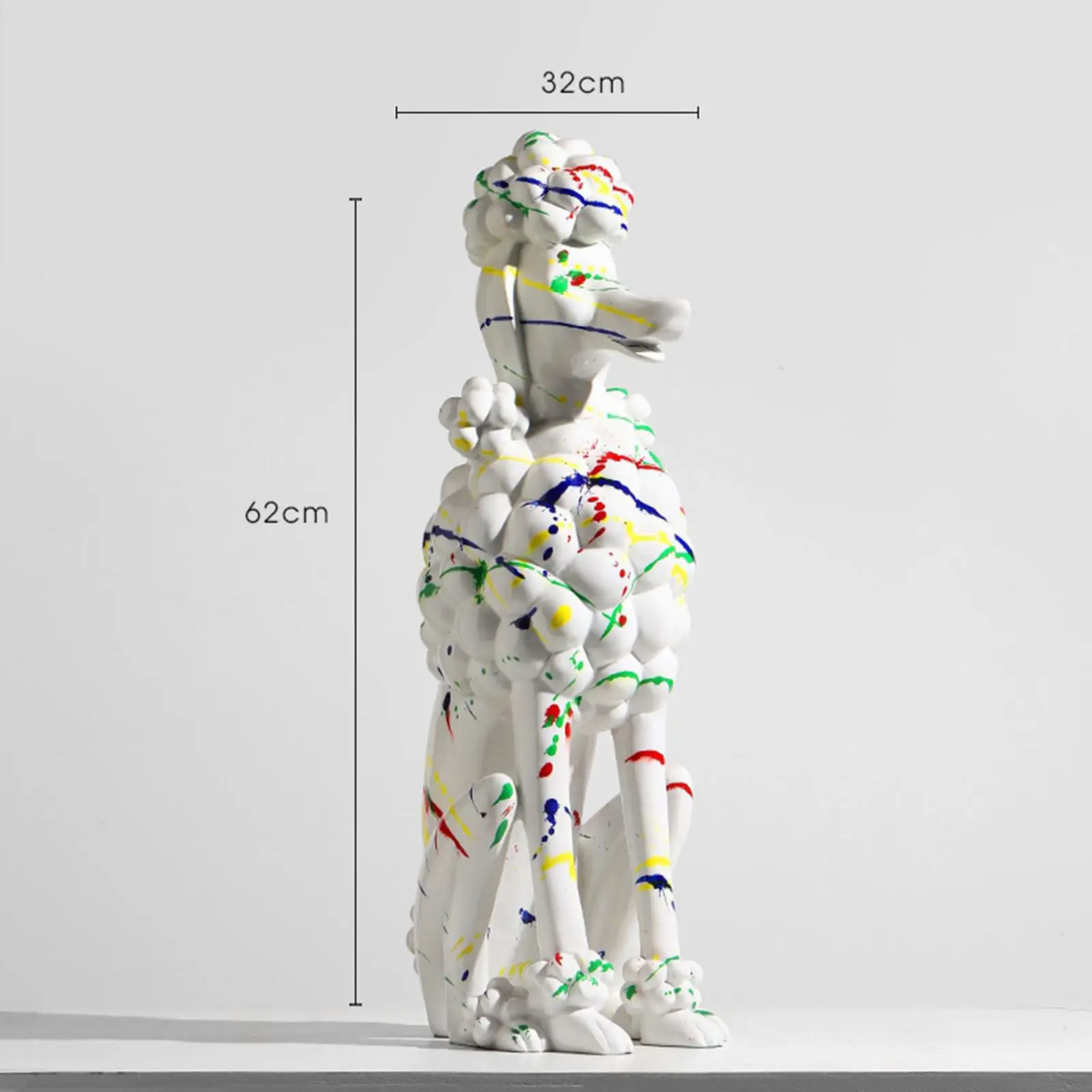 

Colorful Dog Statue Puppy Figurine Resin Craft Sculpture Ornament for Living Room Bedroom Desktop Office Decoration