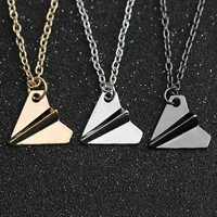 fashion paper airplane plane pendant necklace simple necklaces jewelry for men women