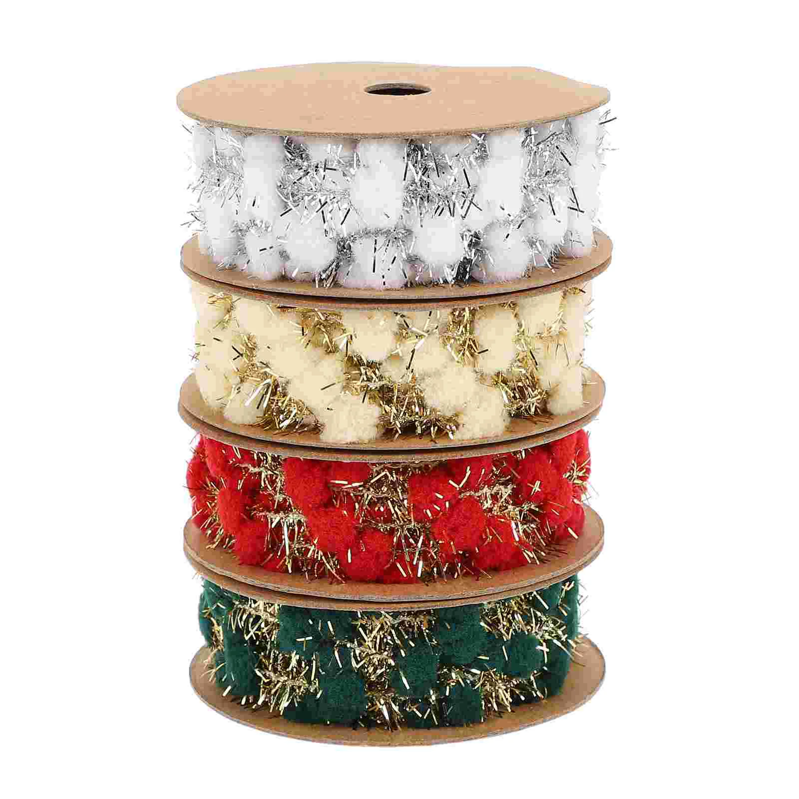 

4 рулона рождественской упаковки, ленты из мишуры, ленты с блестками, ленты для создания сцены