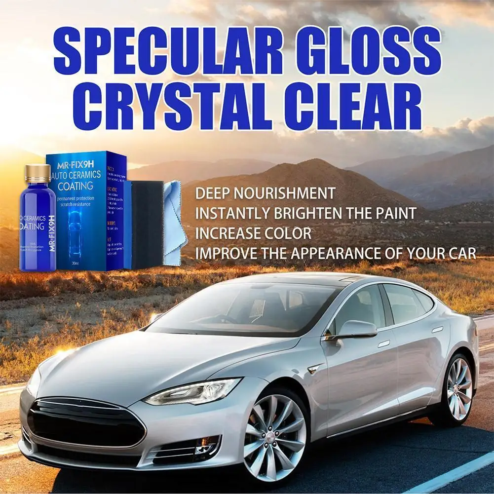 

9H Liquid Ceramic Car Paint Coating With Sponge Anti Detailing Auto Coating Glass Super Polish Scratch Auto Hydrophobic Liq E9P8