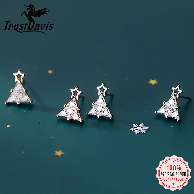 

Серьги-гвоздики женские из серебра 925 пробы с фианитами, DS646