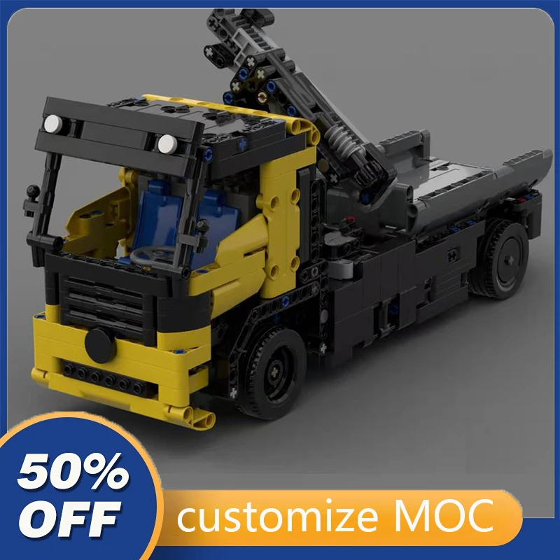 

979 шт. Индивидуальные строительные блоки MOC Mini Радиоуправляемый кран Truck high-technic с мотором, Набор детских игрушек на день рождения, рождествен...
