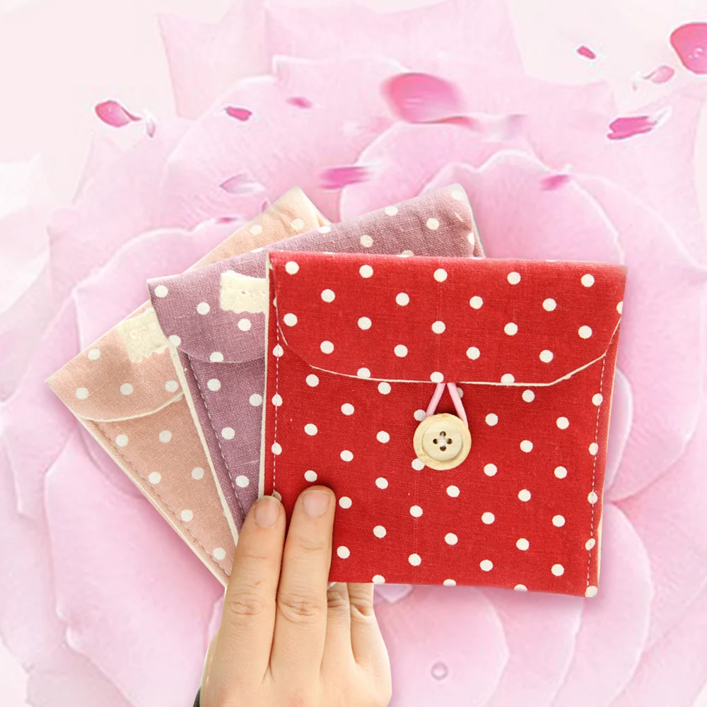 

1pc Storage Cotton Sanitary Napkin Bag for Women Organizer Hold Pad Bags Small Articles Gather Purse Pouch Case Coin Bags