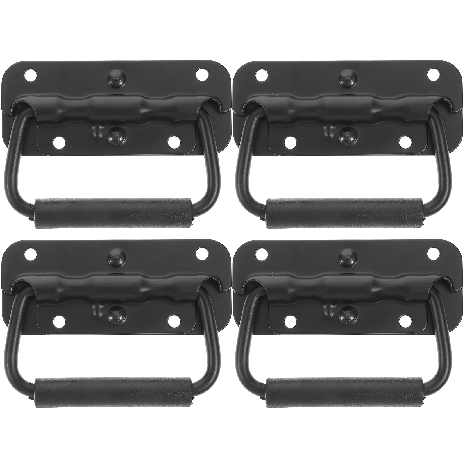 

4 Pcs Cabinet Door Handles Folding Pull Stainless Steel Flush Lift Ring Spring Loaded Boat Garage