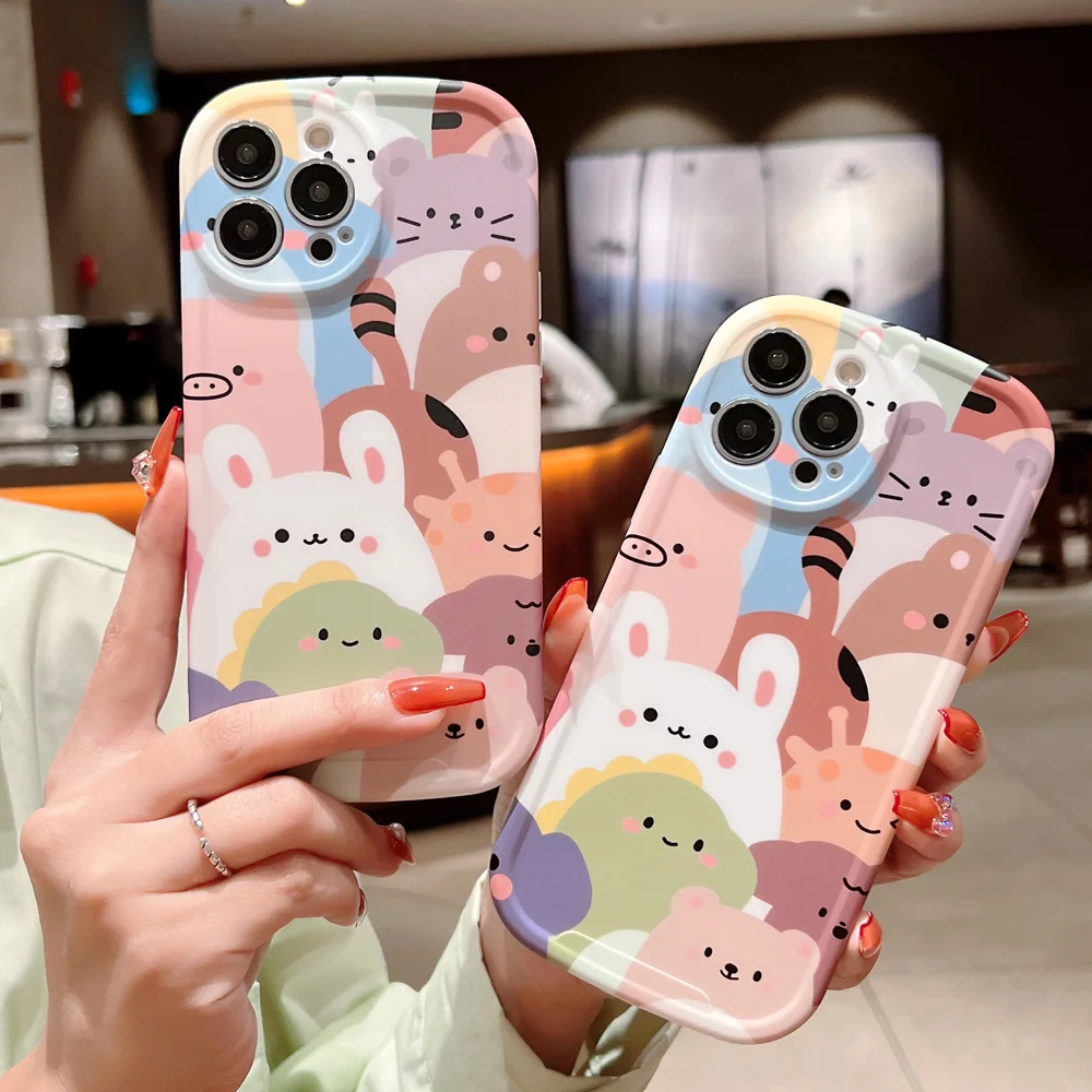 Милый чехол для телефона moskado с мультяшными животными динозаврами iPhone 13 12 11 Pro Max X