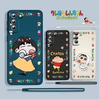 hot anime crayon shin chan for samsung galaxy s22 s21 s20 s10 5g note 20 10 ultra plus pro fe lite liquid rope phone case fundas