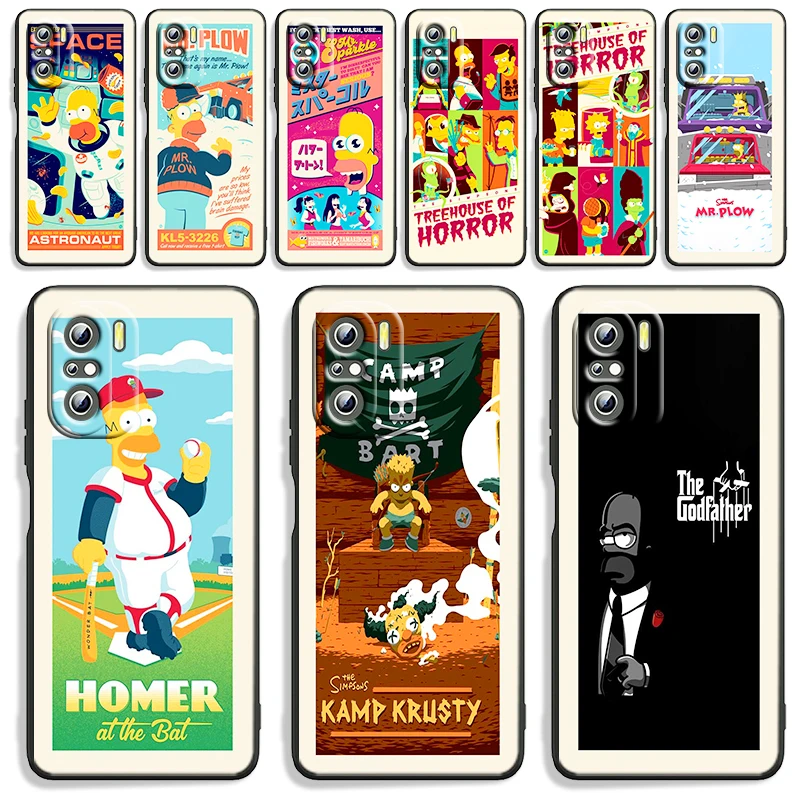 

Funny Cartoon The Simpsons Phone Case For Xiaomi Redmi Note 11E 11S 11 11T 10 10S 9 9T 9S 8 8T Pro Plus 5G 7 5 Black TPU