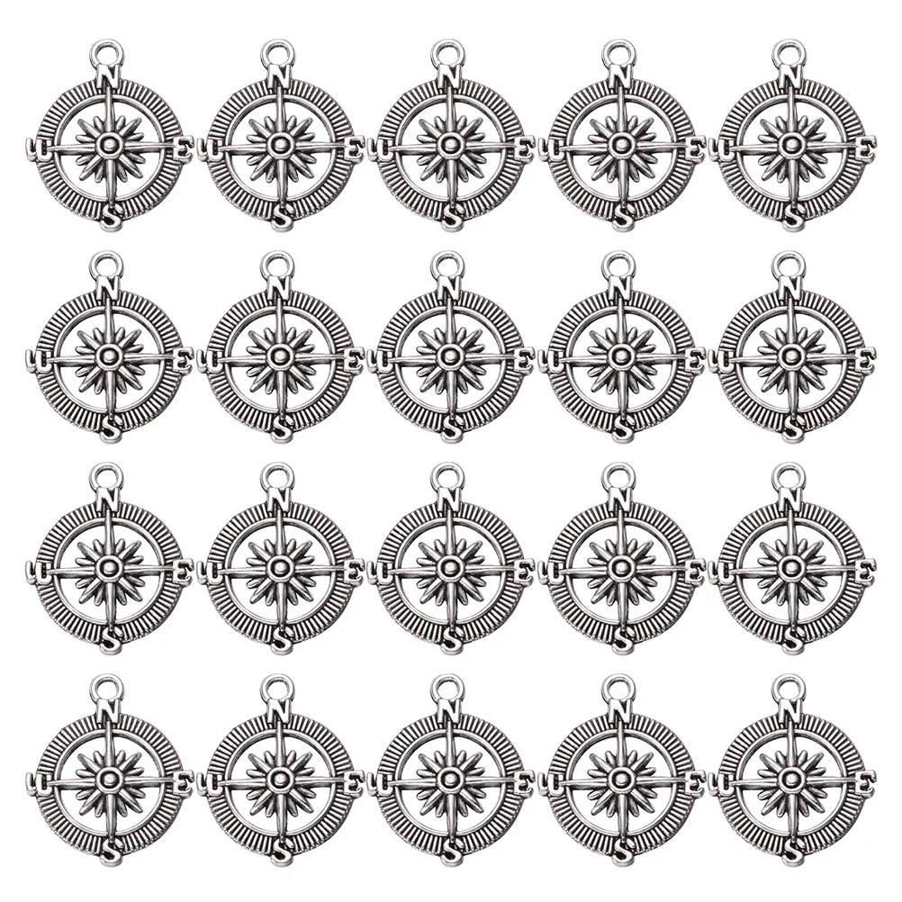 

100 Pcs Exquisite Premium Delicate Compass Pendents DIY Compass Decors DIY Compass Supplies