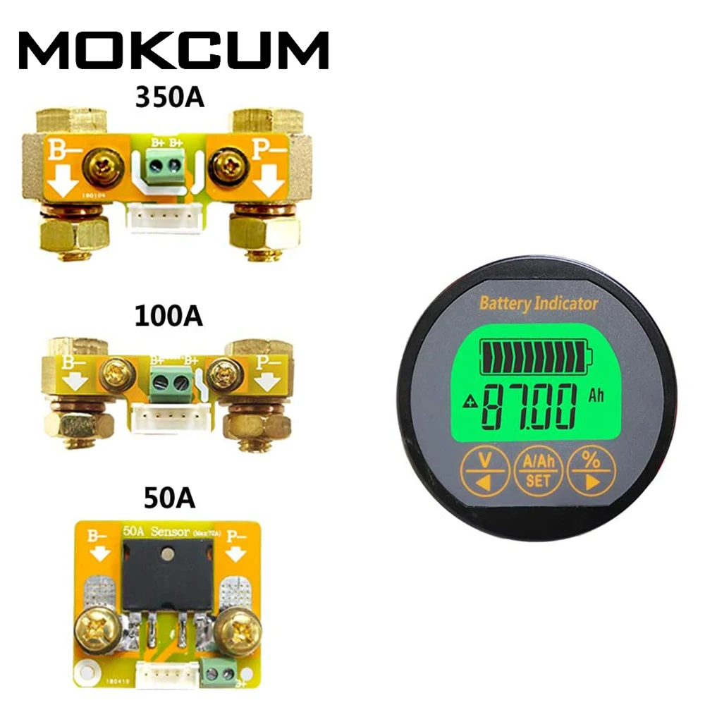 

Battery Monitor Voltmeter Ammeter Voltage Current Meter 80V Waterproof Coulomb Counter Capacity Indicator for Electric Vehicle