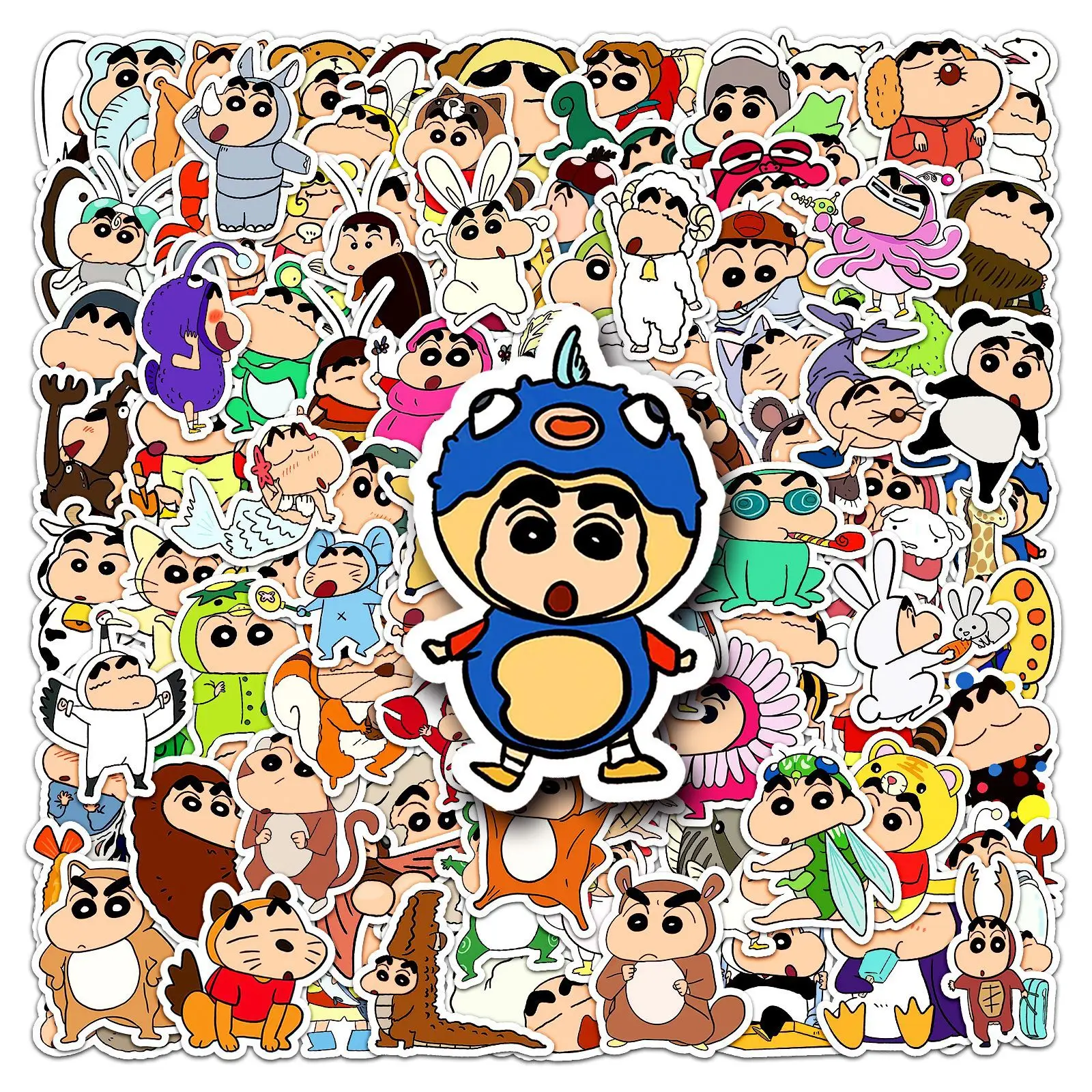 Фото 100 шт. наклеек из серии Crayon Shin-chan: милые мультяшные японские комиксы для декора, наклейки для стаканов и чехлов для телефонов №4