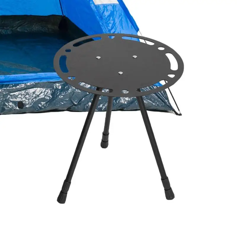 

Переносной стол для кемпинга, треугольная ножка, дизайнерский алюминиевый стол для пикника, круглый стол для легкой установки, регулируемый по высоте стол для кемпинга с