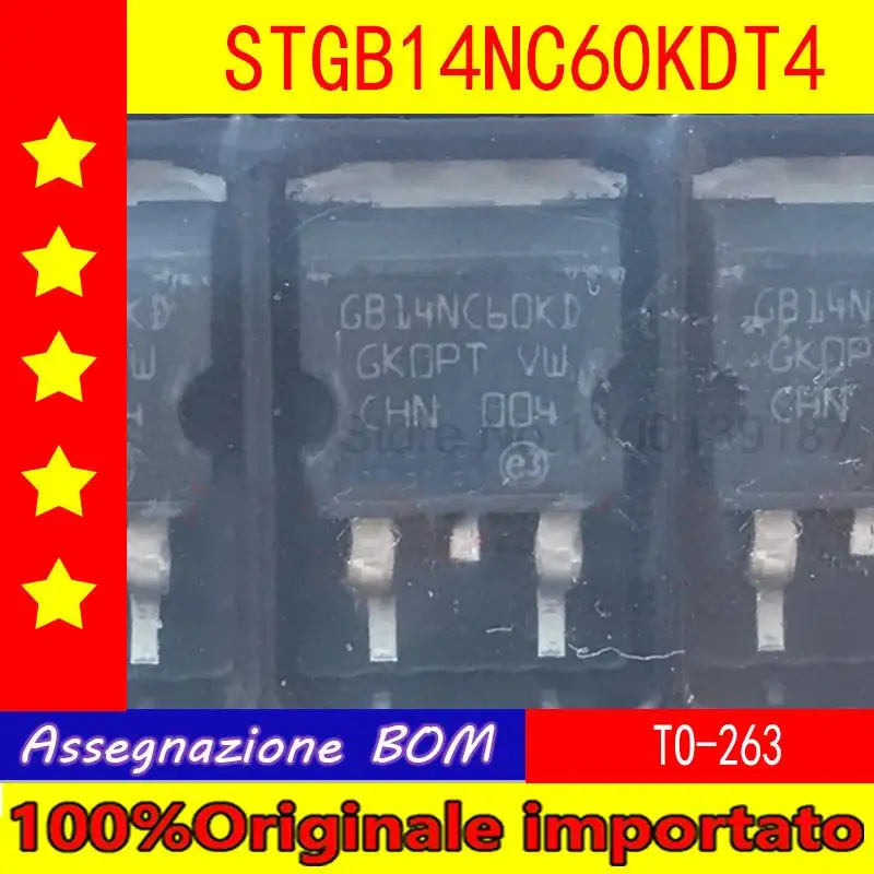 

10 шт./лот STGB14NC60KDT4 GB14NC60KD TO-263N channel IGBT транзистор 600V 25A