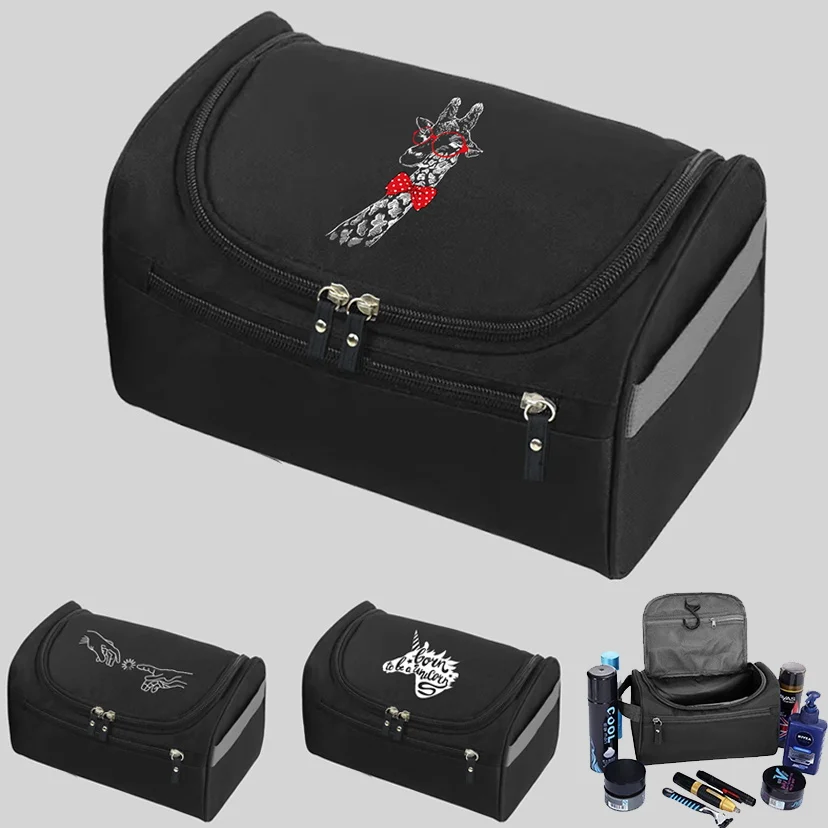 

Men Travel Cosmetic Bag Functional Hanging Make Up Cases Necessaries Organizer Storage Pouch Wash Bag Cute Pattern