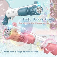 10 holes electric bubble rifle gun gatling bubble gun machine soap bubbles magic bubble for bathroom outdoor toys for children