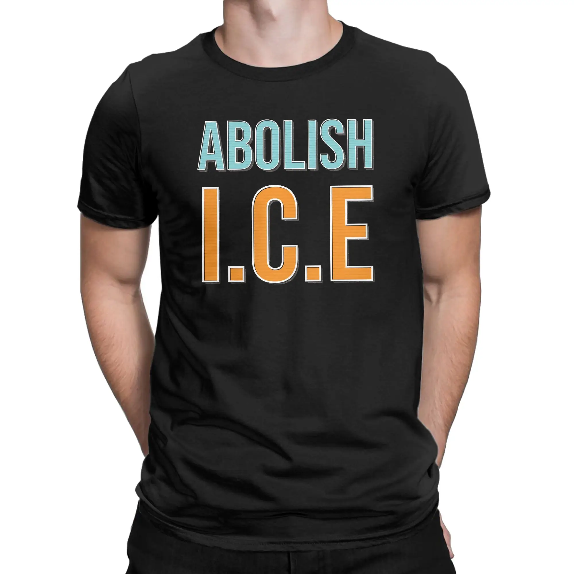 Фото Футболка Abolish ICE, летние футболки из 100% хлопка для мужчин, повседневная футболка в стиле Харадзюку, забавная одежда с короткими рукавами Y2K №2