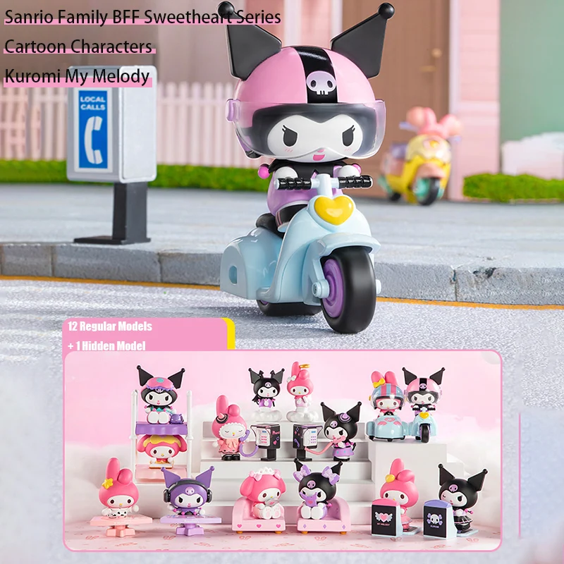 

Kawaii Sanrio Family Bestie Sweetheart Kuromi My Melody Ornaments Cute Beauty Bedroom Doll Decorative Toys Anime Girls Gifts
