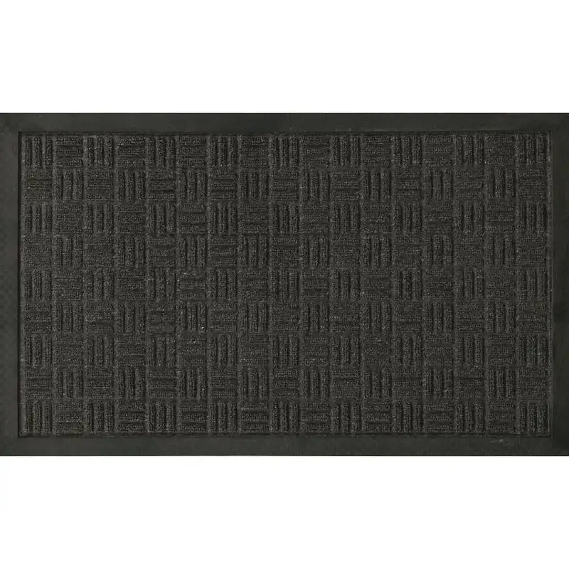 

Clean, Waterproof Non-Slip 2x3 Indoor/Outdoor Rubber Doormat, 24" x 36", Black