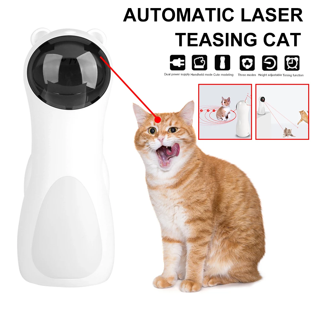 

2022 New Automatic Cat Laser Toy Random Rotating Laser Pointer for Cats Operated Pet Training Tool Interactive Cat Toys