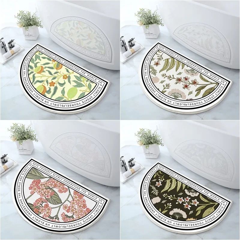 

Floral Flower Shower Mat Microfiber Bathtub Door Entrance Mats Pet Rugs Kitchen Floor Doormat for Bathroom Tapis Salle De Bain