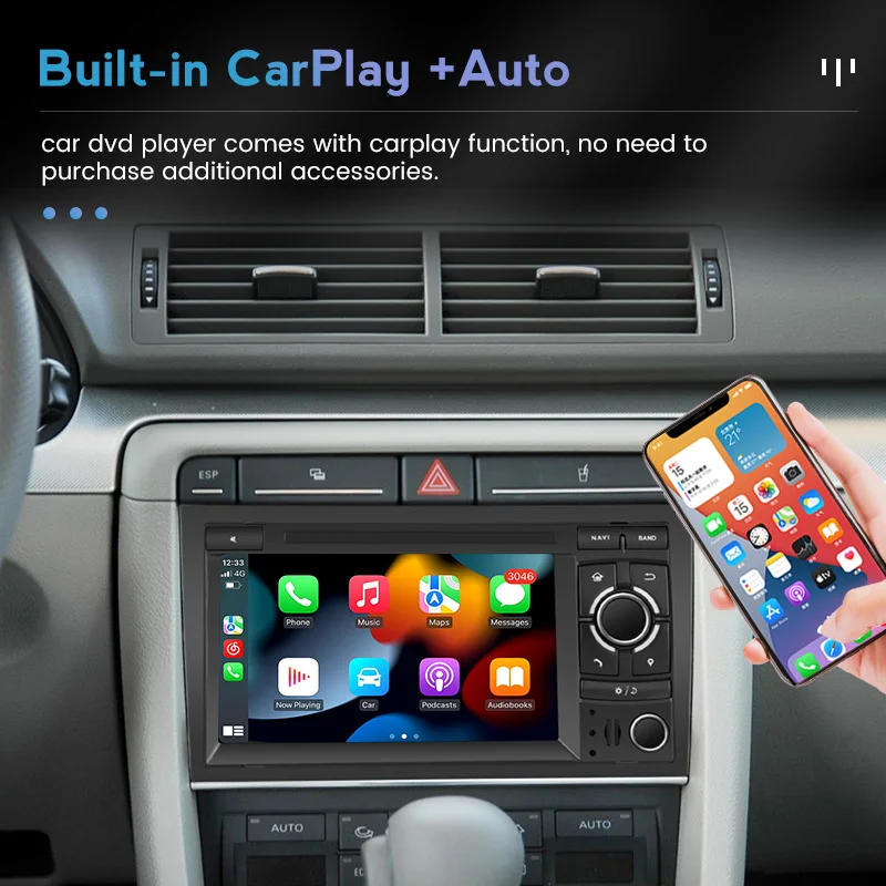 2DIN Android 11 автомобильный мультимедийный плеер радио для Audi A4 B8 B6 B7 S4 RS4 SEAT Exeo 2002-2008 RDS