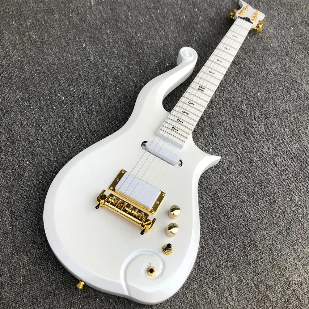 

OEM Prince Cloud White Electric Guitar Symbol Inlays Hand Made Maple Fingerboard Classical Guitarra,Free Shipping