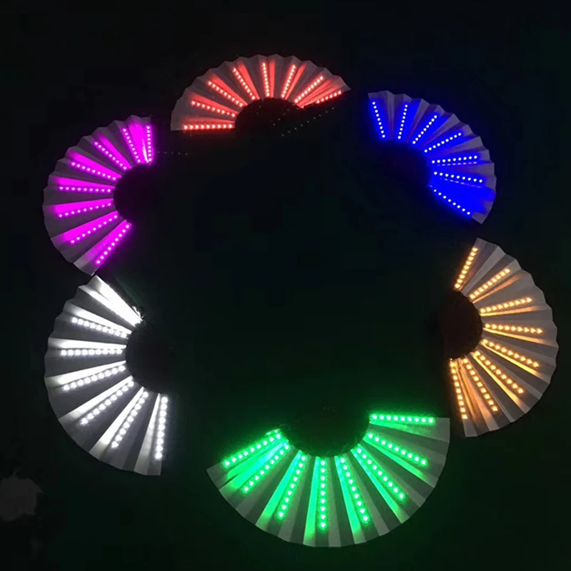 

2pc Full Color LED Fan Stage Performance Dancing Lights Fans Over Modes Microlights Infinite Colors Club EDM Music Wedding Party