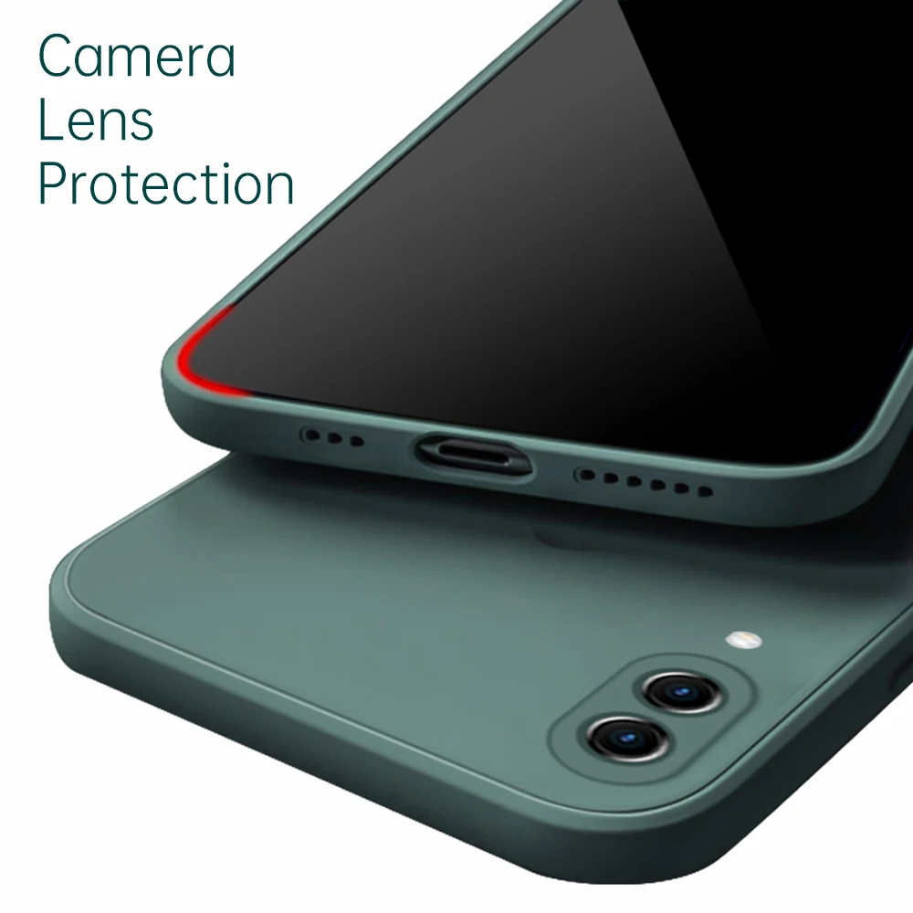 original square liquid silicone case for xiaomi redmi note 7 7s pro camera lens protective cute phone back cover note7 7pro capa free global shipping