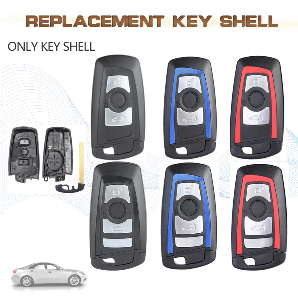 

Черный, синий и красный смарт-чехол KEYECU для дистанционного ключа, чехол с кнопкой 3/4 для 2011-2017 BMW CAS4 F20 F21 F22 F23 F24 F45 F46