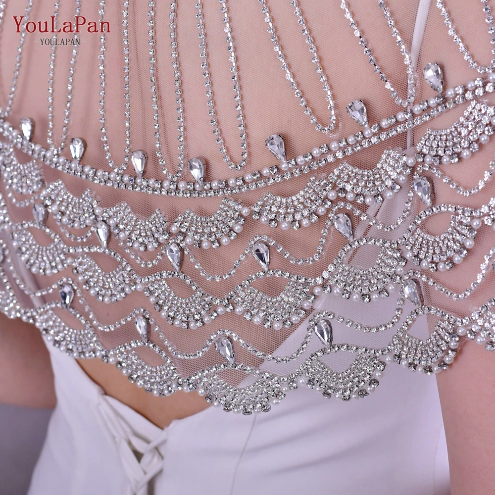 

YouLaPan SG02 Свадебная накидка короткие куртки для вечерних платьев Обложка Свадебная накидка на плечи с Стразы