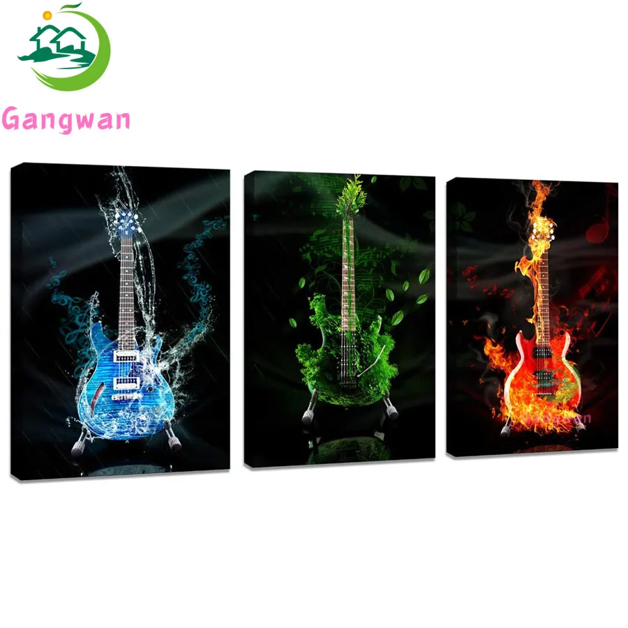 

Red&Green&Blue Guitar Wall Art Pictures 5d diy Diamond Painting Full Diamond Mosaic Embroidery Cross Stitch Decor For Home 3PCS