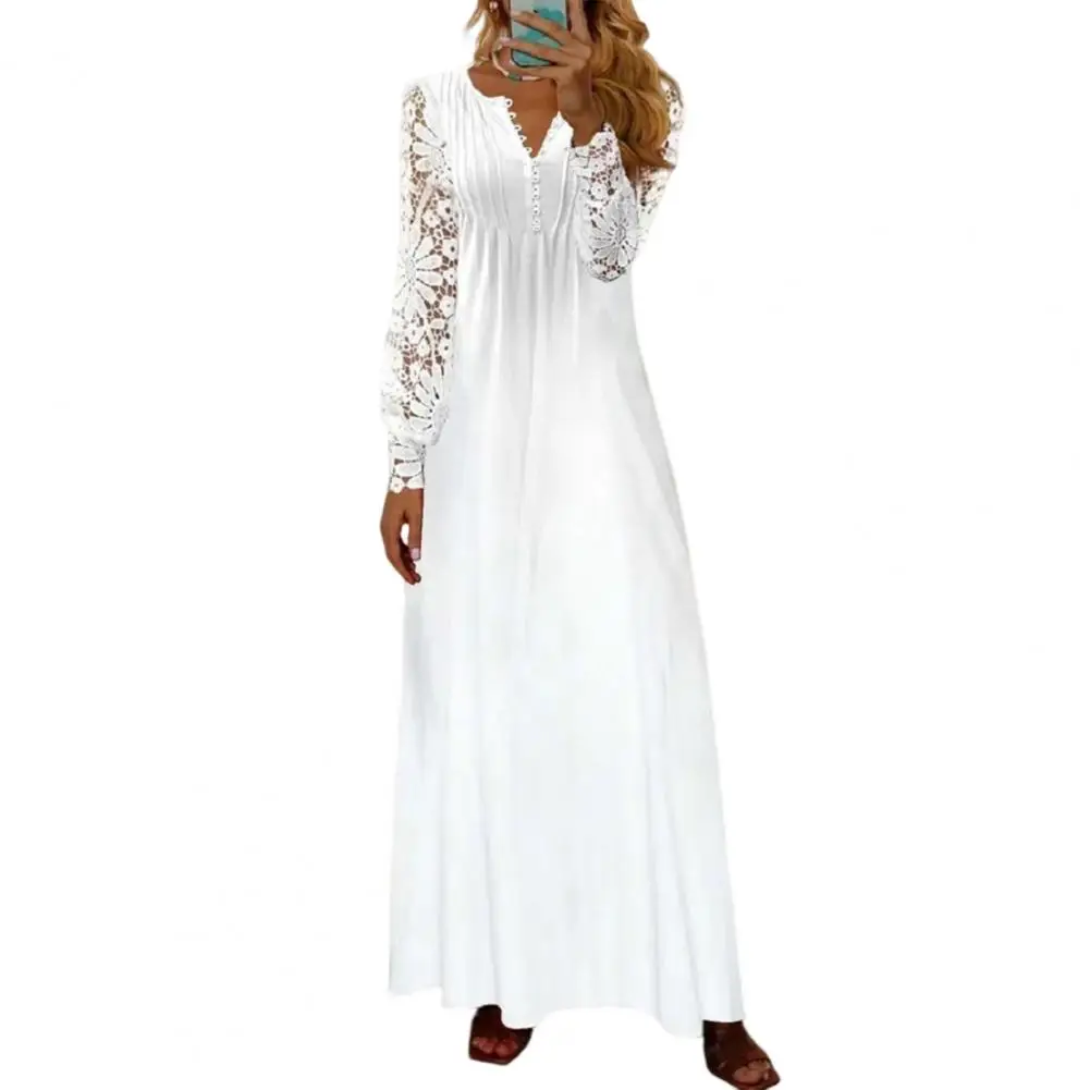 

Женское платье до щиколотки, блестящее кружевное Повседневное платье в стиле бохо, уличная одежда