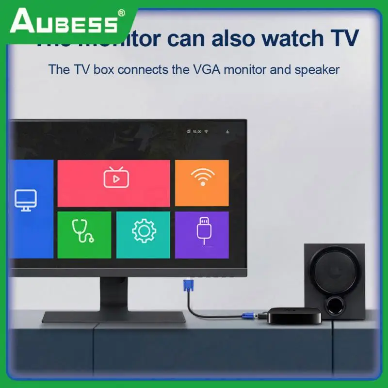 

Small HDMI-compatible To Vga Cable 3.5 Mm Jack Audio Digital-to-analog Converter Aux Audio Cable Hd 1080p Portable