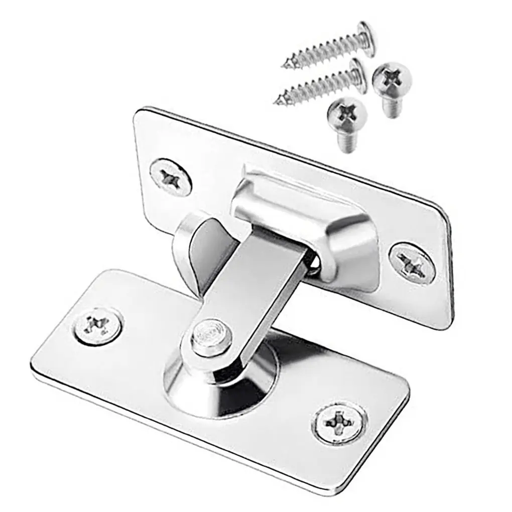 

Bolt Lock Stainless Steel 90 Degree Latching Bolt Home Door Security Latch Home Door Guard Silver Lock
