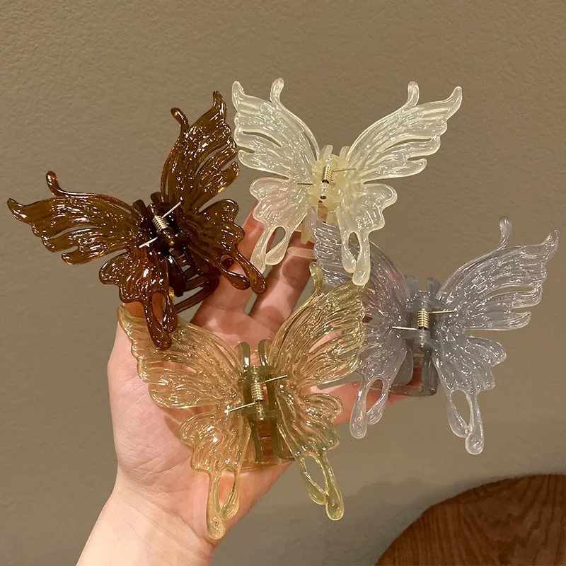 

2023 New Korea Acrylic Hair Claw for Women Geometric Hairpin Butterfly Grab Clip Hair Claw Girls Styling Barrette Headdress